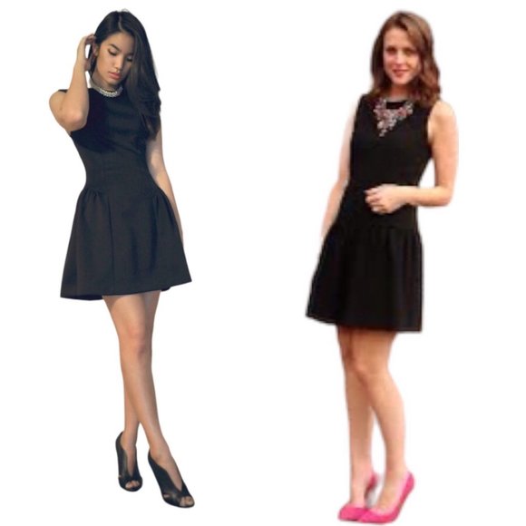 Zara Woman Drop Waist Dress Womens Size XS Black Floral Knit Sleeveless - Picture 1 of 12